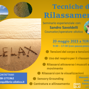Tecniche di Rilassamento - workshop - Terni (TR) 20/05/23